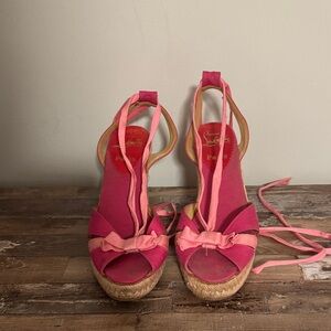 Christian Louboutin Pink Espadrille Sandals
